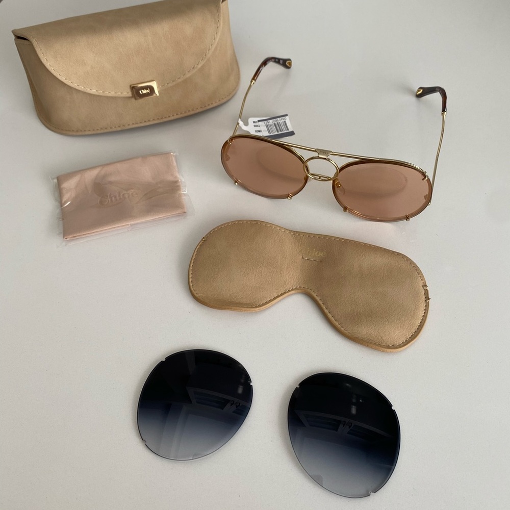 Chloe CE145S Vicky Aviator Frame
Gold Sunglasses interchangeable lenses - Picture 9 of 9
